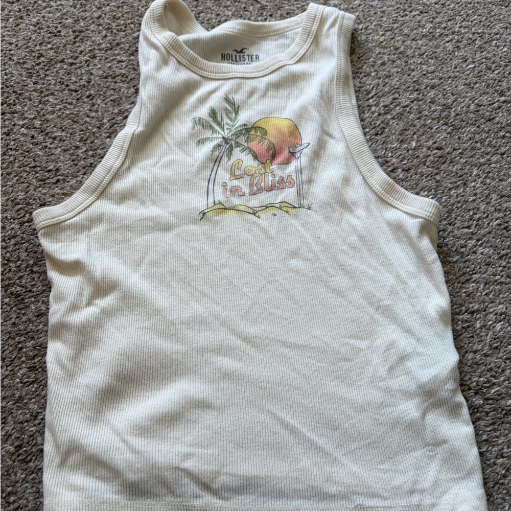 Hollister Kids Graphic Cream Tank Top